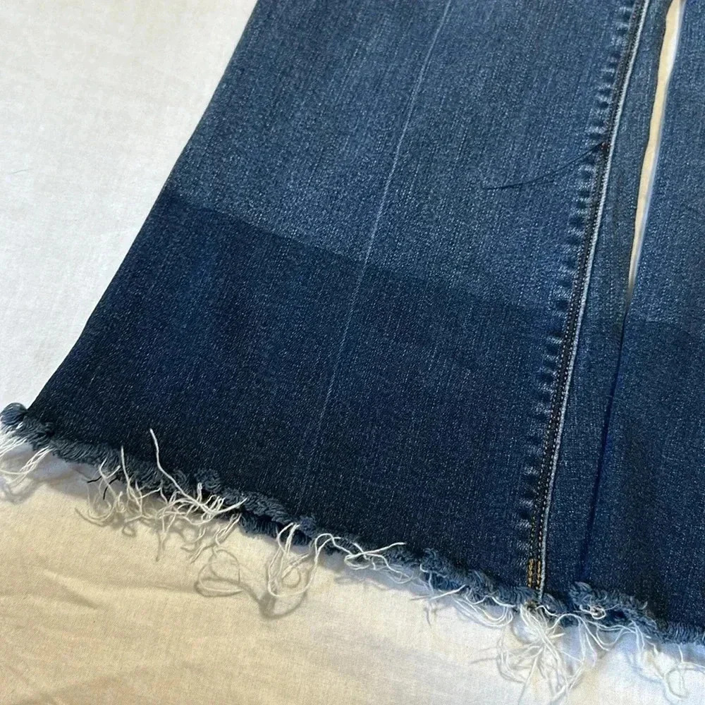 Spanx Cropped Flare High Waisted Blue Pull On Jeans S 20231R - Picture 5 of 11